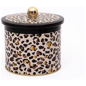 1.7L Or Motif Léopard Ø 140x125mm Métal rond Canister Bouton Poignée - Product Image 2