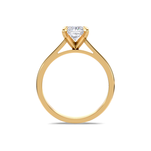 Anillo de compromiso solitario con diamante de corte radiante de 1.0 quilates en oro amarillo, blanco y rosa de 18 quilates - Product Image 4