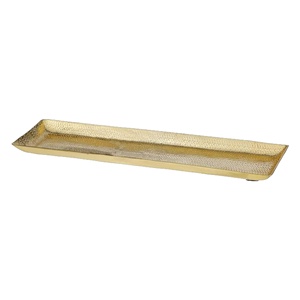 Plateau martelé en aluminium doré rectangle de la meilleure qualité pour un usage domestique de restaurant et d'hôtel au prix de gros - Product Image 3