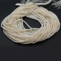 Perles de culture d'eau douce naturelles de qualité supérieure, forme de pomme de terre lisse, 4 mm, perles de culture naturelles pour la fabrication de bijoux, collier et bracelet