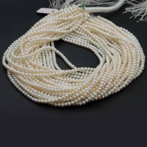 Perles de culture d'eau douce naturelles de qualité supérieure, forme de pomme de terre lisse, 4 mm, perles de culture naturelles pour la fabrication de bijoux, collier et bracelet - Product Image 2