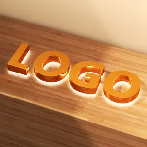 Sinal de carta retroiluminado iluminado para exterior de aço inoxidável LED personalizado para logotipo de marca comercial mais vendido