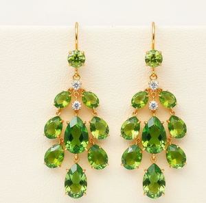 Boucles d'oreilles ovales et en forme de poire en argent sterling 925 plaqué or 18 carats, de luxe, vertes, hydro, multi-tailles, cadeau idéal pour les femmes - Product Image 4