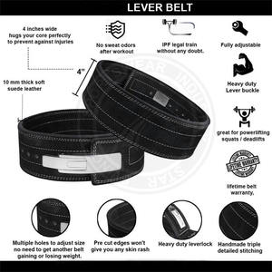 Ceinture de musculation professionnelle en cuir de vachette de 10 mm, réglable, avec logo personnalisé, grande taille, protection robuste, pour la musculation en salle de sport - Product Image 6