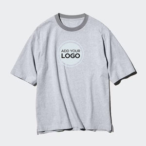 AIRism เสื้อยืดผ้าฝ้ายผู้ชาย, เสื้อยืดคอกลมแขนสั้นโอเวอร์ไซส์ทรงหลวมสีพื้น - Product Image 2