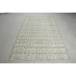 Alfombra Turca Vintage de 4.7x8.2 pies (142x250 cm), Alfombra Blanca de Estilo Suroeste - Product Image 1