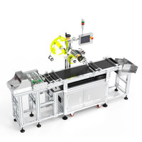 Etiquetadora Automática con Alimentador Aplicador de Alta Velocidad, Máquina Etiquetadora de Cartones con Desplegado de Bolsas Vacías