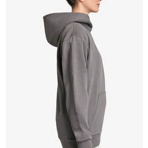 Sweat-shirt à capuche personnalisé pour hommes 100% coton avec logo de haute qualité Sweat-shirt à capuche surdimensionné en molleton 100% coton unisexe personnalisé - Product Image 5