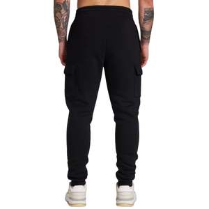 Pantalon de survêtement Cargo collectif noir pour hommes, coupe fuselée, taille élastique, tissu lourd, poches zippées, sensation douce - Product Image 6