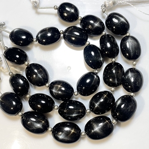 Perles fantaisie en pierre naturelle, diopside étoile noire rare, forme ovale lisse et unie, ASP GEMS, 8x10-8.5x11MM, collier de 6 pouces de long - Product Image 3