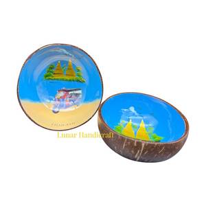 Cuencos de cáscara de coco lacados hechos a mano Cuencos decorativos a granel de exportación - Product Image 4