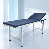 Table d'examen médical réglable en acier inoxydable, table de traitement portable, table de massage pour hôpital et clinique