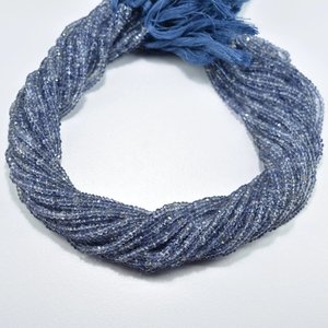 <b>3mm</b> Iolite Faceted Rondelle Gemstone Beads Strand Loose Natural Beads for Jewelry Making Necklace Bracelet <b>Earrings</b> DIY Supplies - Product Image 1