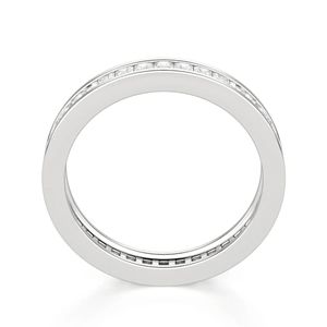 Princess Cut Channel Set Eternity Wedding Band para mujer Anillo de regalo de aniversario y cumpleaños Anillo de compromiso Anillos de moissanita - Product Image 3