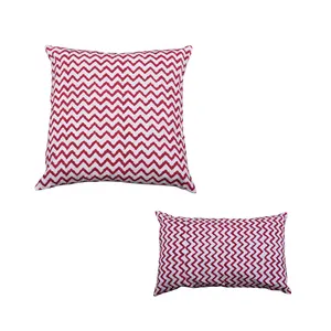 La copertura decorativa del cuscino del cotone del blocco stampato della mano di disegno astratto adornano il vostro spazio vitale con la copertura del cuscino del cotone