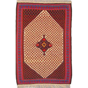 Tapis Kilim multicolores modernes, noués à la main et soigneusement conçus par des artisans, en laine et coton naturels. - Product Image 1