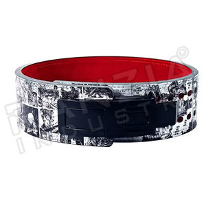 Ceinture d'haltérophilie en cuir de vachette Fitness motif Anime Gym puissance levier de levage ceinture 10 mm /13mm - Product Image 3