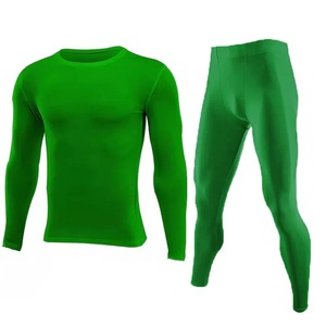 Survêtements pour hommes GYM Fitness Long Tee + Leggings Collants Ensemble de course à pied pour hommes Jogging Ski Basketball Football Clothes Suit - Product Image 2