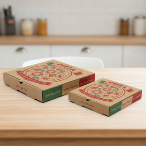 Caja de Pizza de Papel Kraft Ecológica con Logotipo Personalizado, Solución de Empaque de Alimentos Apta para Microondas para la Marca del Restaurante - Product Image 3