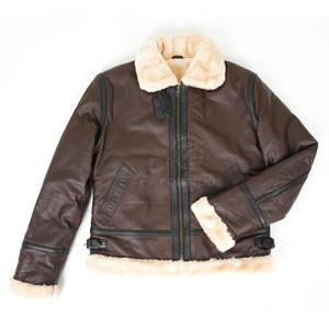 Veste en cuir et fourrure pour homme, design personnalisé, prix d'usine, vente en gros, respirante, confortable, légère, devant - Product Image 5