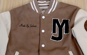 Custom Chenille Patches Embroidered Logo Genuine Leather Sleeves Letterman Baseball university College Baseball <b>jacket</b> for men - Product Image 2
