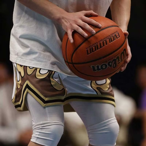 Short de basket-ball décontracté High Street pour hommes, denim de coton respirant avec motif de flamme, impression numérique à usage de gymnastique solide - Product Image 4