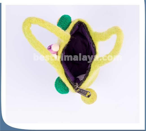 ISO 9001 2015 dames doux laine fermeture à glissière longue Anime imprimé à la mode décoration à la main en laine sac à main sac portefeuilles - Product Image 4