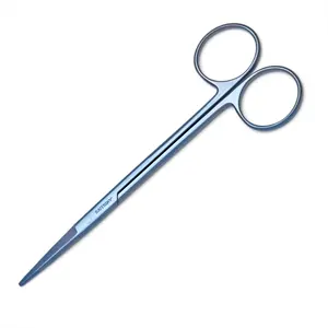 Tesoura Metzenbaum de titânio médica profissional 100% livre de ferrugem, atacado de fábrica, 14 cm, micro serrilhada, uma borda reta