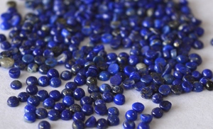 Lapis-lazuli naturel rond de 10 mm, cabochon à dos plat - Lapis-lazuli en vrac de qualité supérieure - Product Image 4