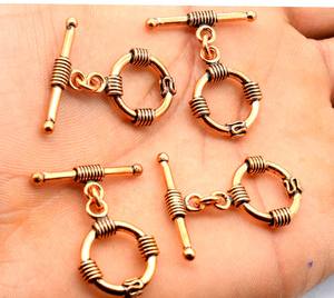 Fermoir Bali 18X28MM Fermoir à bascule Cuivre oxydé plaqué argent sterling plaqué or 18 carats B562 - Product Image 1