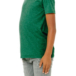 โพลีเอสเตอร์50% 25% Airlume หวีและแหวนปั่นผ้าฝ้าย25% เรยอน40 Single 3.8 Oz Kelly Youth Triblend เสื้อยืดแขนสั้น - Product Image 5