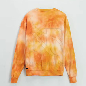 High Street Plus Size Men's Casual Tie Dye Sudaderas Parches personalizados Drop Shoulder Sudaderas con manga larga - Product Image 2