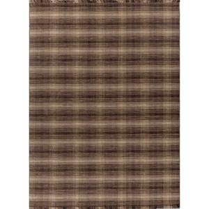 Tesoro Large Size Beige & <b>Brown</b> Hand Loom <b>Wool</b> Rugs Striped Abstract Rectangle Pattern for Home Entryway Teenagers' Use-Phwl-269 - Product Image 1