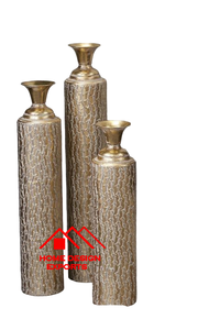 Vente chaude double ton noir et or Vase à fleurs Vaisselle de qualité supérieure Vase à fleurs Hôtel Ware utilisation aluminium coulé personnalisé - Product Image 2