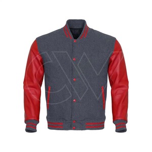 OEM Thêu Các Bản Vá Lỗi Của Người Đàn Ông Letterman Áo Khoác Bóng Chày Da Tay Áo Áo Len Varsity Áo Khoác Cho Nam Giới - Product Image 3