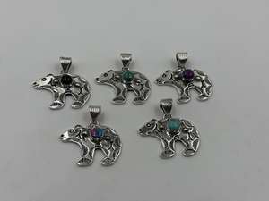 Pendentif éléphant turquoise en argent sterling 925 bijoux Boho multi-pierres pour femme - Product Image 4