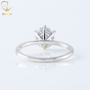 Anillo de compromiso de diamante labgrown de corte redondo de 1.5CT de Diseño de Moda de Venta caliente, anillo de Halo oculto, anillo de oro macizo de 14K - Product Image 4