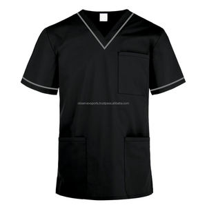 Uniformes d'hôpital gommages personnalisés gommages d'infirmière infirmière à manches courtes haut gommages costume Spa porter Stretch Slim Fit uniforme - Product Image 1