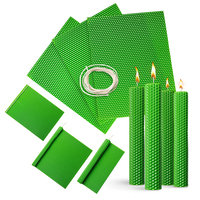 Kit de Fabricación de Velas Ecológicas DIY al por Mayor, Láminas de Cera de Abeja en Forma de Panal, Velas Verdes de Diferentes Tamaños para Niños, Bodas, Navidad