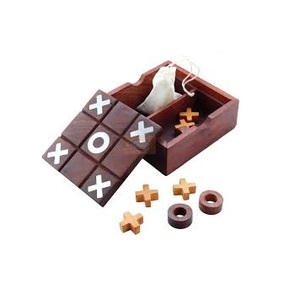 Alta calidad hecho a mano de madera Tic Tac Toe Game Zero Cross Trending Design para niños de todas las edades-Verano Invierno Primavera - Product Image 1