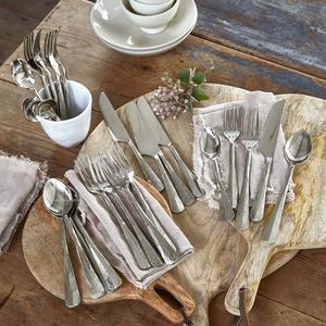 ชุดช้อนส้อมสแตนเลสสีเงินพร้อมที่จับปลอมแปลงสำหรับงานแต่งงานที่บ้าน - Product Image 6