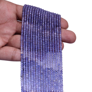 Cuentas microfacetadas Rondelle de 3mm-4mm de tanzanita natural AAA, cuentas facetadas de piedras preciosas semipreciosas de tanzanita múltiple para la fabricación de joyas - Product Image 2