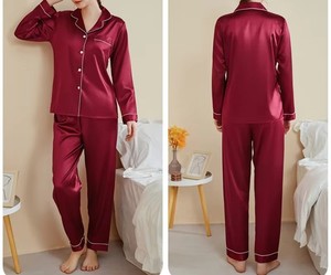 Conjunto de pijama para mujer causal logotipo personalizado Venta caliente Fabricante ropa de dormir transpirable de alta calidad moda elegante ropa de dormir para mujer - Product Image 5