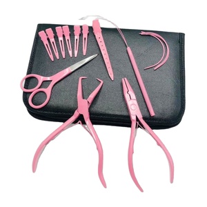 Pakistans nouveau Kit d'outils d'extension de cheveux en acier inoxydable noir de super qualité avec ouvre-pince plus proche avec Logo personnalisé - Product Image 3