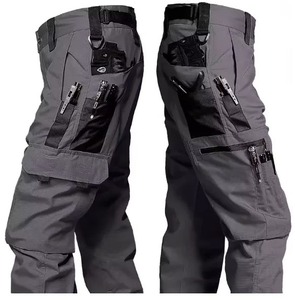 Pantalon cargo en toile respirant et écologique pour homme, pantalon de travail multi-poches, 100% coton, taille élastique, vêtements d'hiver - Product Image 1