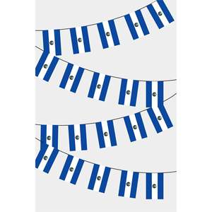 Guirnalda de Banderines Rectangulares de El Salvador para Decoración de Fiestas - Product Image 1