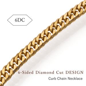 Finesse coût merveilleux qualité 6 diamant coupe conception K18 50cm10g vêtements de tous les jours mode chaîne liée collier - Product Image 4