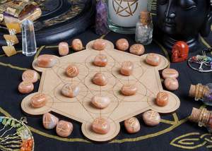 Juego de Runas de cristal-Juego de Runas de piedra lunar de melocotón de cristal curativo natural-Proveedor de juego de Runas de piedra lunar de melocotón para productos metafísicos - Product Image 6