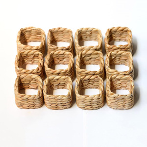 Meilleur prix, anneaux de serviette en jacinthe d'eau naturelle, bonne qualité, supports d'anneaux durables pour serviettes de table - Product Image 4