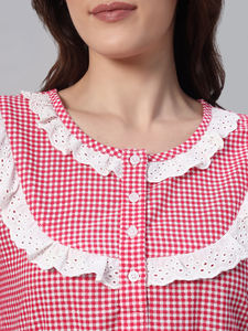 Camisón Elegante de Algodón con Estampado Floral Victoriano para Mujer - Temporada Primavera/Otoño/Verano - Product Image 2